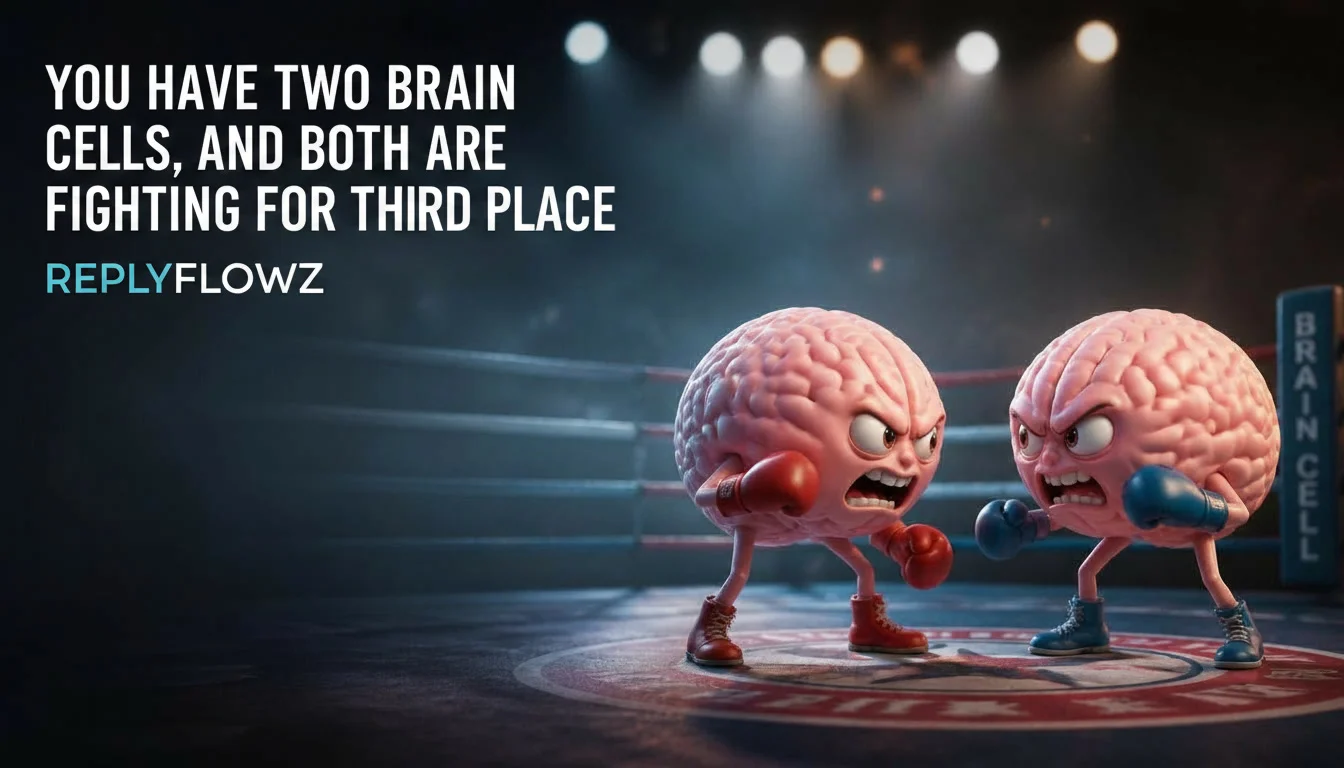 "you have two brain cells, and both are fighting for third place"