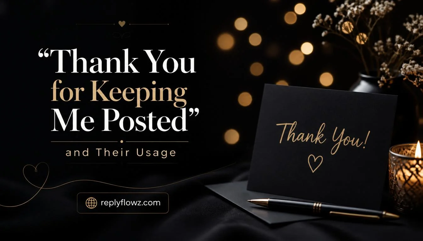 âThank You for Keeping Me Postedâ